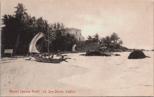 Sri Lanka Ceylon Mount Lavinia Hotel and Sea Shore Ceylon Vintage Postcard C068