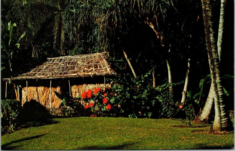 Vtg Grass Hut Waioli Tea Room Honolulu Hawaii HI Postcard