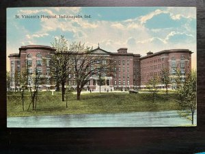 Vintage Postcard 1914 St. Vincent's Hospital Indianapolis Indiana (IN)