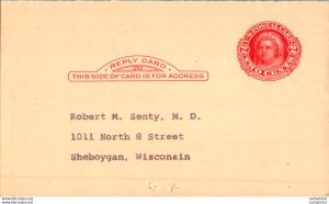 US Postal stationery 2c to senty Sheboyhan Wisconsin