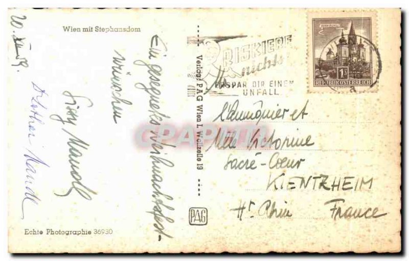 Old Postcard Wien Mit Siephandsdom