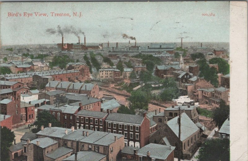 Postcard Bird's Eye View Trenton NJ 1907