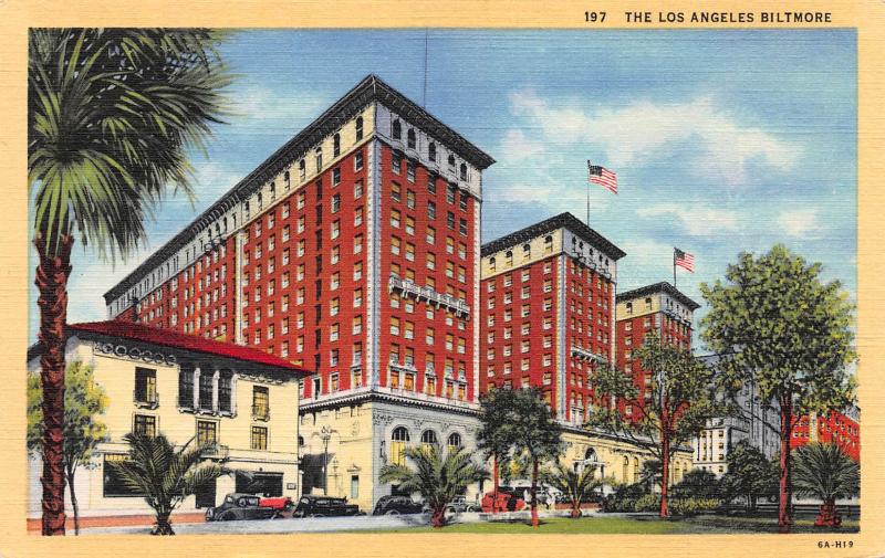 Los Angeles Biltmore Hotel, Los Angeles, California, Early Postcard, Unused