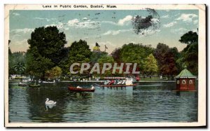 Postcard Old Lake In Public Garden Boston Mass