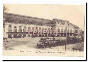 Lyon Old Postcard New Brotteaux train station (train)