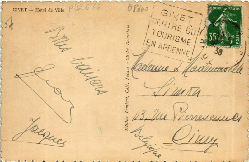 CPA Givet Hotel de Ville (992676)