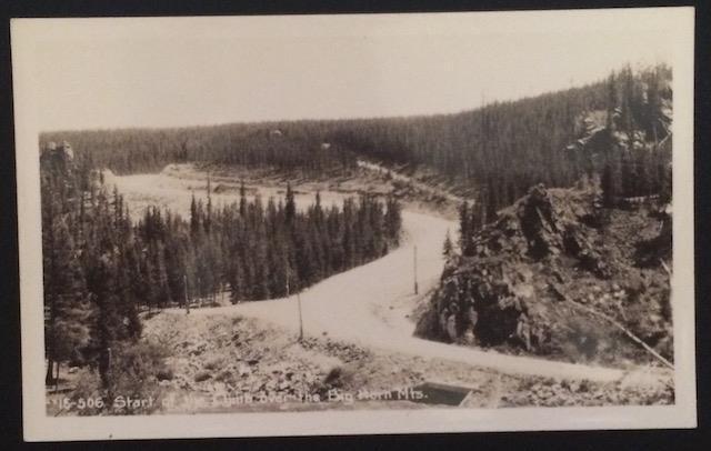 Start of the Climb over the Big Horn Mts. WY 15-506 Real Photo Post Card 