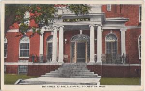 c1910 ROCHESTER Minnesota Minn Postcard Mn THE COLONIAL Hotel Entrance