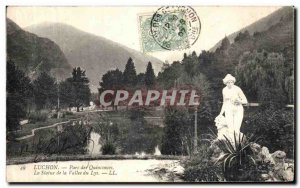 Old Postcard Luchon Quinconnes Park The Statue of Lys Valley