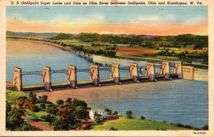 Ohio U S Gallipolis Super Locks and Dam Between Gallipolis and Huntington Wes...