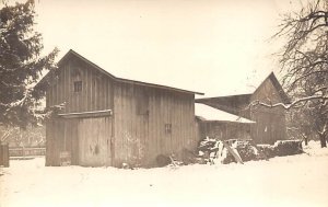 House with a Barn Real Photo Writing on Back 