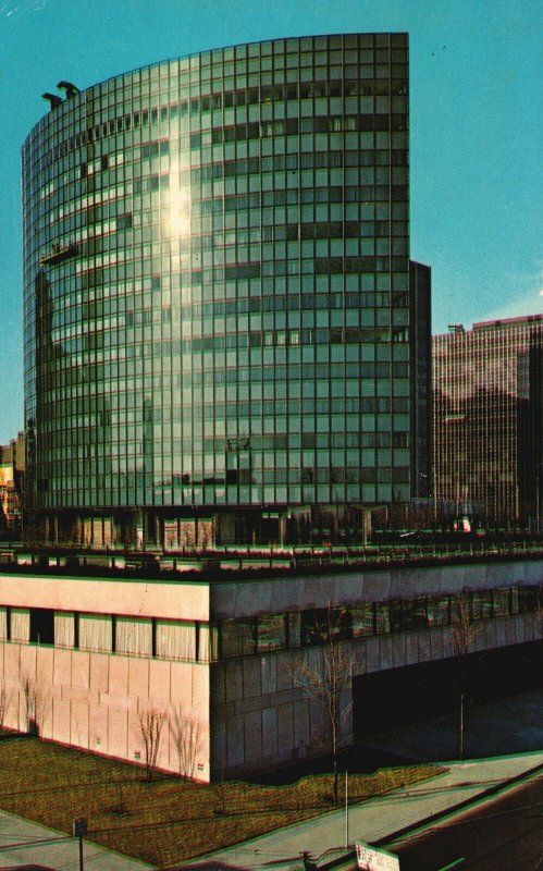 Vintage Postcard 1st Elliptical Office Building Phoenix Hartford Connecticut CT