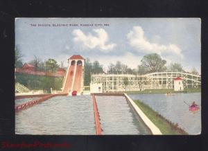 KANSAS CITY MISSOURI ELECTRIC PARK AMUSEMENT PARK ROLLER COASTER OLD POSTCARD