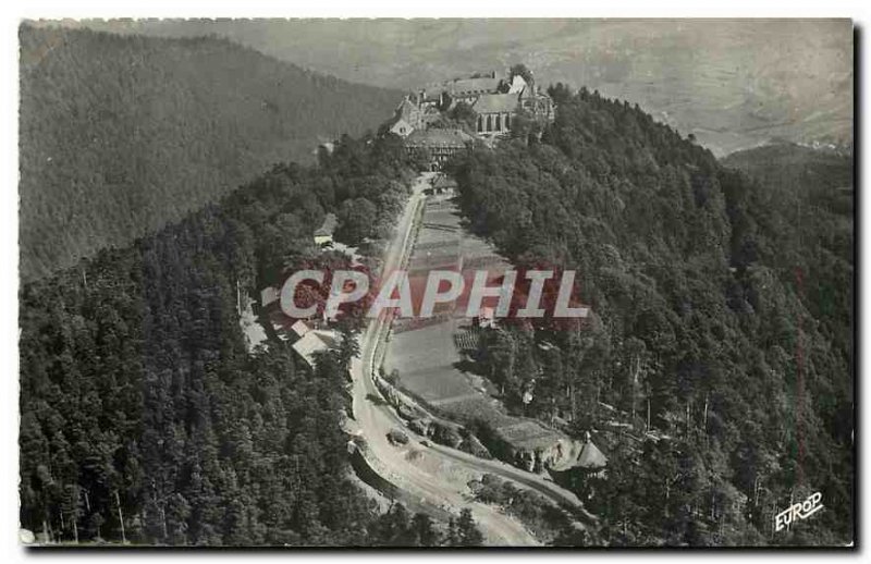 Old Postcard Aerial view of Mont Ste Odile arrives from the coast road south