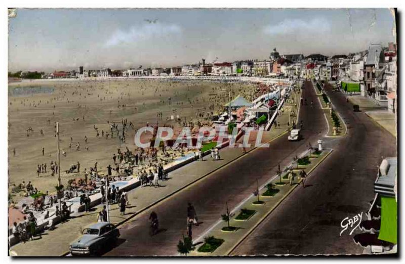 Modern Postcard The D & # 39Olonne Sables embankment and beach