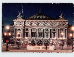 Postcard Le Théâtre de l'Opéra illuminé, Paris, France