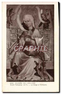 Old Postcard Louvre Museum XIV French School Virgin has the Folder