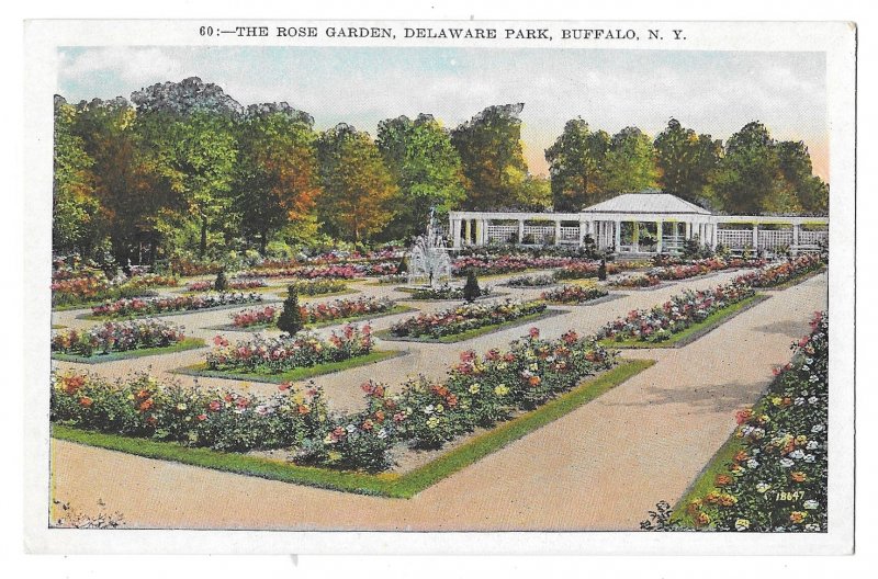 Rose Garden, Delaware Park, Buffalo, New York Unused Metrocraft 1929