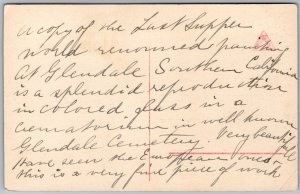 Postcard The Last Supper Art Painting RPPC Religious