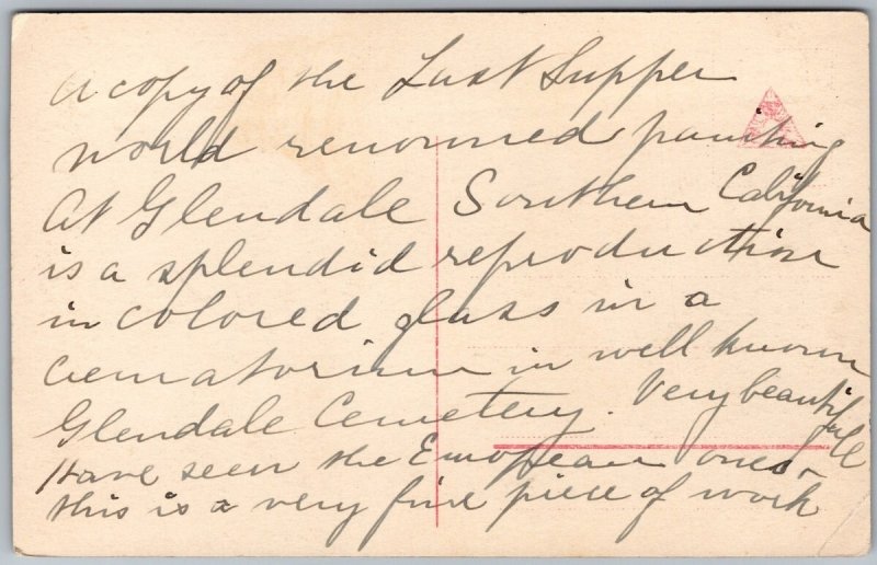 Postcard The Last Supper Art Painting RPPC Religious