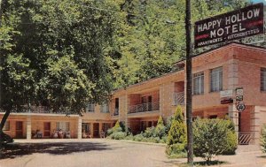 HOT SPRINGS NATIONAL PARK, AR Arkansas HAPPY HOLLOW MOTEL Roadside 1956 Postcard