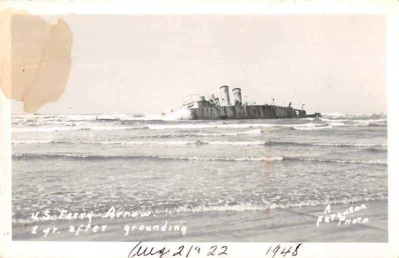 Long Beach Washington US Ferry Arrow Shipwreck Real Photo Postcard JI657279