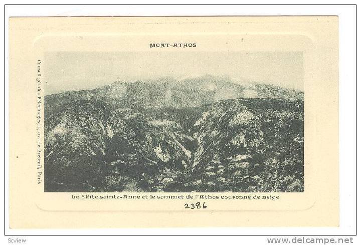 Mont-Athos , Greece , 00-10s : Le Skite sainte-Anne et le sommet de l´Athos ...
