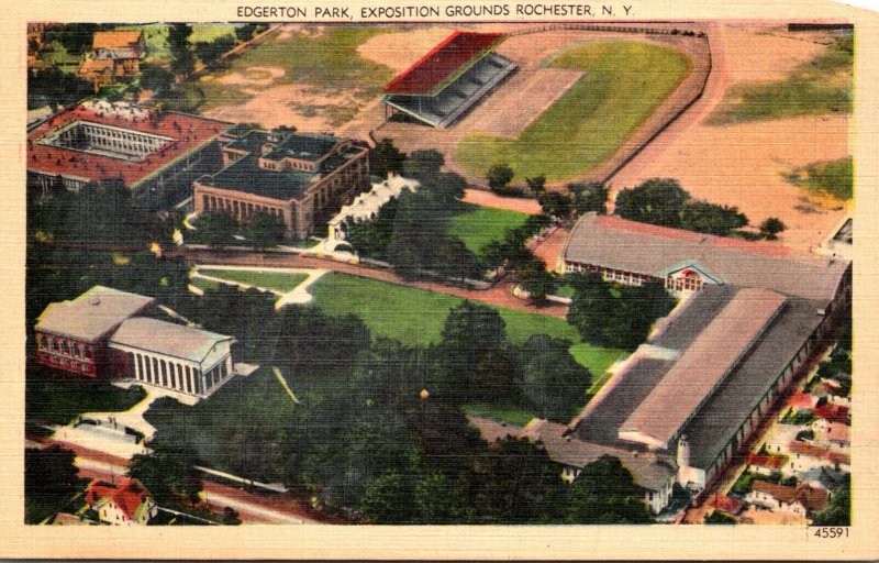 New York Rochester Aerial View Exposition Park Edgerton Park