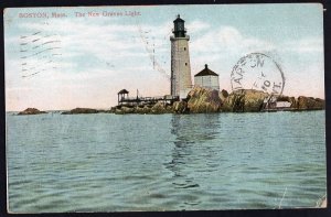 Massachusetts BOSTON The New Graves Light (Light House) - pm1910 - Divided Back