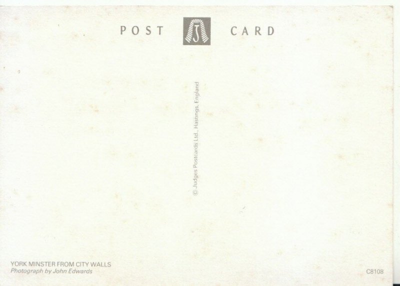 Yorkshire Postcard - York Minster From City Walls - Ref TZ7191 