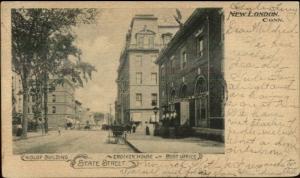 New London CT State Street c1905 Postcard