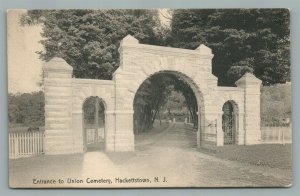 HACKETTSTOWN NJ UNION CEMETERY ANTIQUE POSTCARD