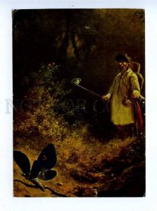 195928 Gnome collector of butterflies by SPITZWEG RPPC to USSR