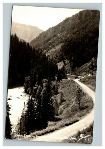 Vintage 1950's RPPC Postcard Hoback Canyon on the Highway Near Jackson Hole WY