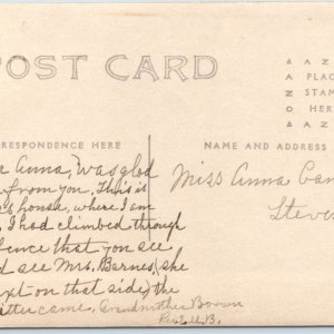 c1910s Folk Victorian House RPPC Lovely Town Photo Stevensville A. Canfield A156