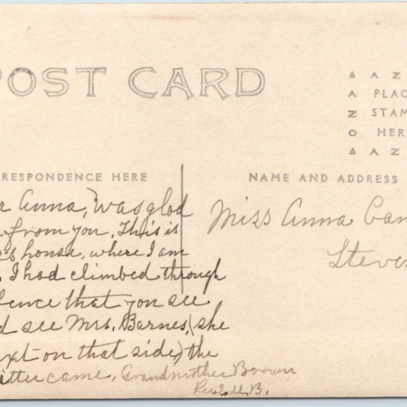 c1910s Folk Victorian House RPPC Lovely Town Photo Stevensville A. Canfield A156