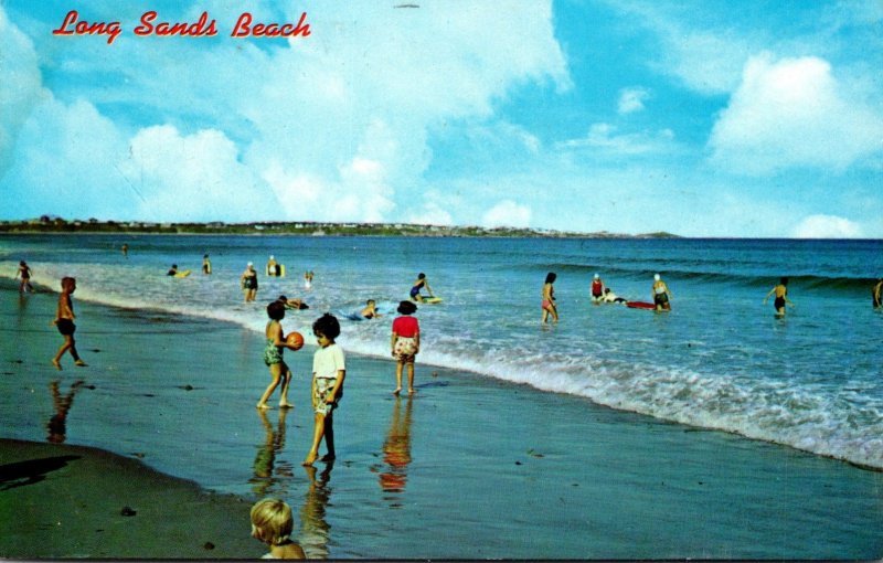 Maine York Long Sands Beach Childen At Play 1965