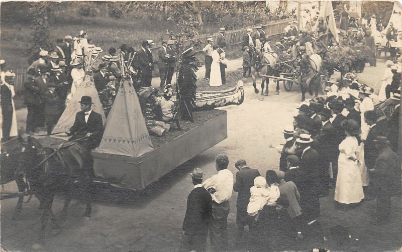 G22/ Youngstown? Ohio RPPC Postcard 1912 Native American Indian Parade