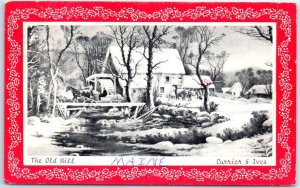 Greeting Postcard - The Old Mill - Currier & Ives