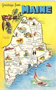 Maps Maine USA Unused