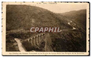 Old Postcard Thiers The Viaduct Great Turning and Route Lyon in the Gorges of...
