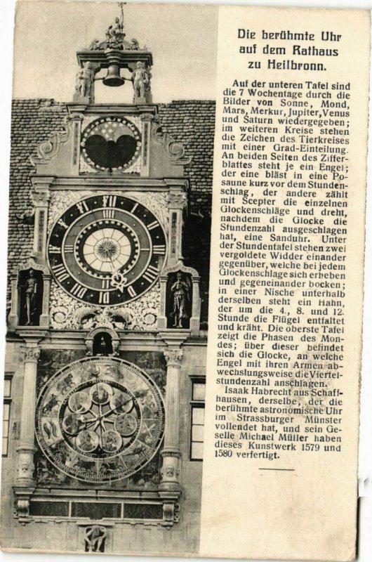 CPA AK Heilbronn- Die beruhmte Uhr auf dem Rathaus GERMANY (884666)