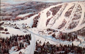 Lac Beauport Quebec Manoir Saint Castin Ski Resort 1950-60s Vintage Postcard