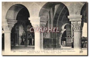 Old Postcard Vezelay Basilica Madeleine Tribune Narthex Capitals