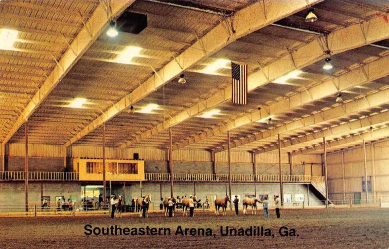Unadilla Georgia Southeastern Arena Horses Vintage Postcard JF685713