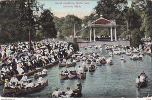 DETROIT, Michigan, PU-1910; Band Pavilion, Belle Isle, Row Boats