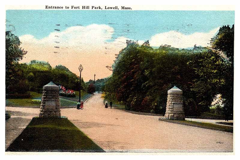 Postcard ROAD SCENE Lowell Massachusetts MA AR6644