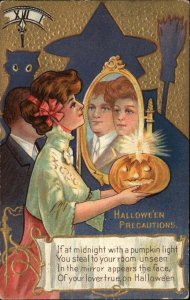 Halloween Nash Series 2 Beautiful Woman Candle JOL c1910 Postcard bnhs