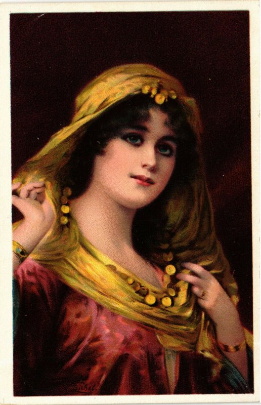 PC CPA ARABIAN TYPES AND SCENES, JESSICA, Vintage Postcard (b17442)