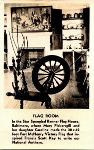 RPPC Flag Room Star Spangled Banner Flag House Baltimore MD Vintage Postcard N38